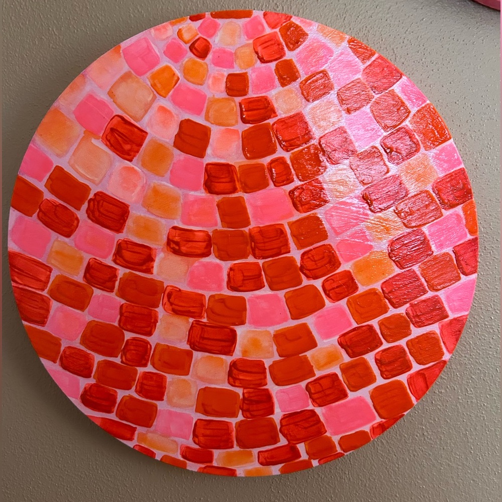 Disco ball handmade painting